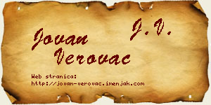 Jovan Verovac vizit kartica